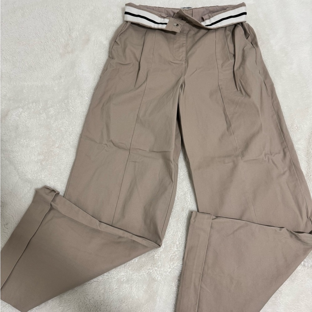 ASOS women’s Khaki Chinos with Striped Waistband